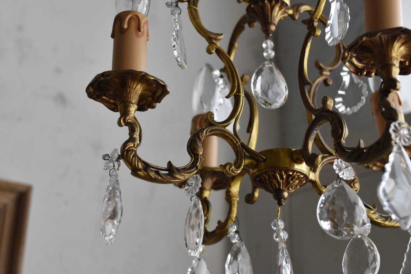 ケージ型4灯シャンデリア.10 フランスアンティーク照明 ランプ インテリア