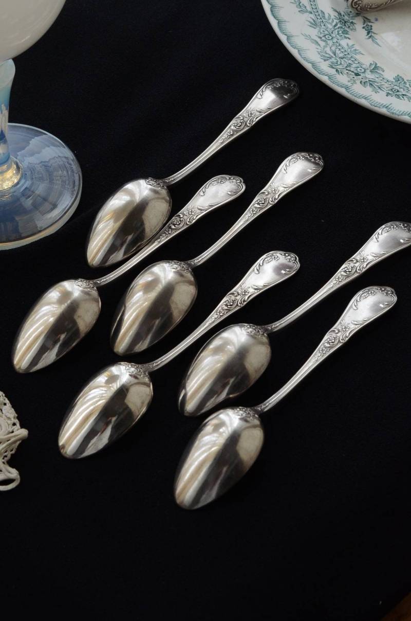 ティースプーン6本セット.2B フランスアンティーク雑貨 カトラリー 白銀