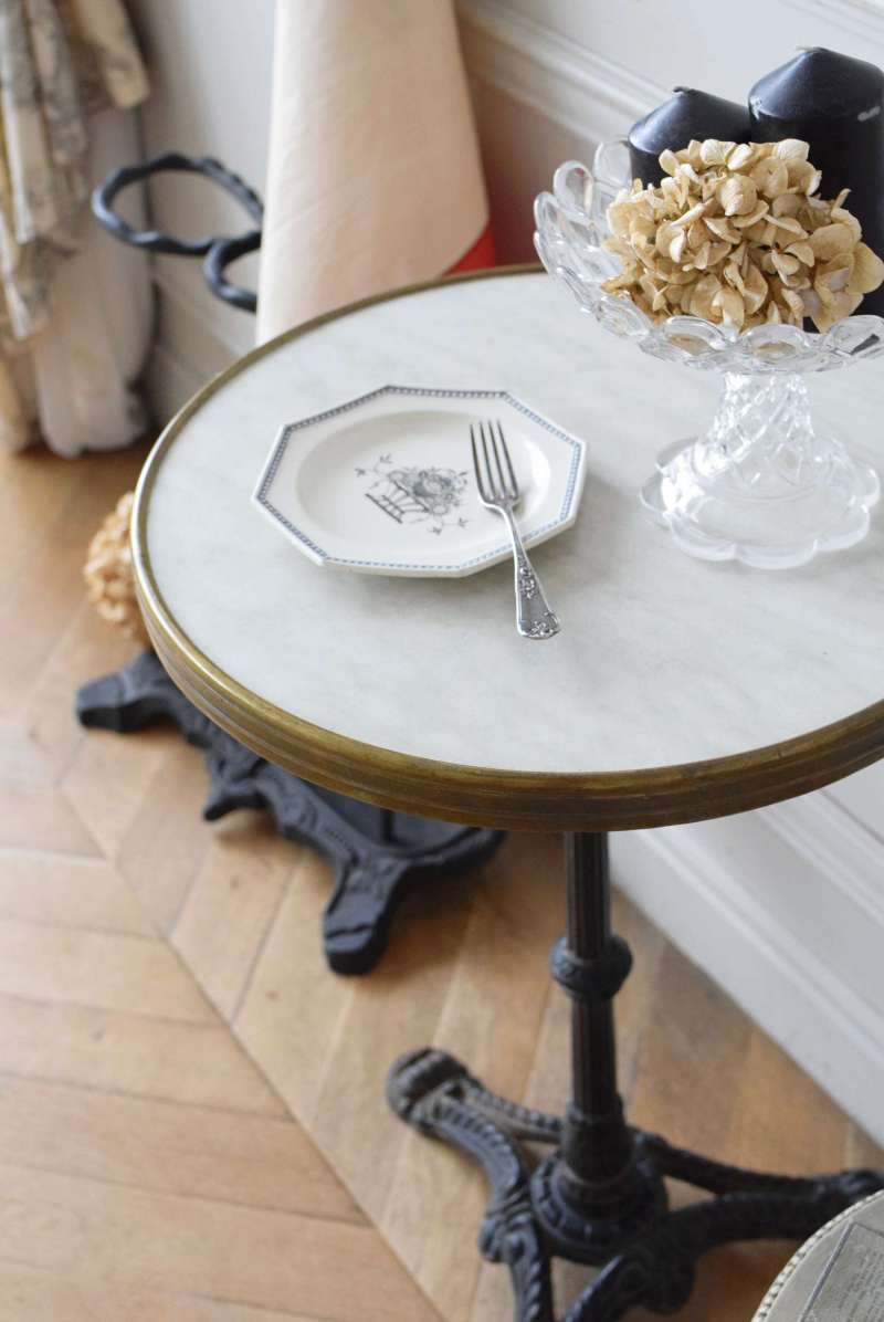 フランスアンティークテーブル 鉄脚ラウンドテーブル.5 カフェテーブル