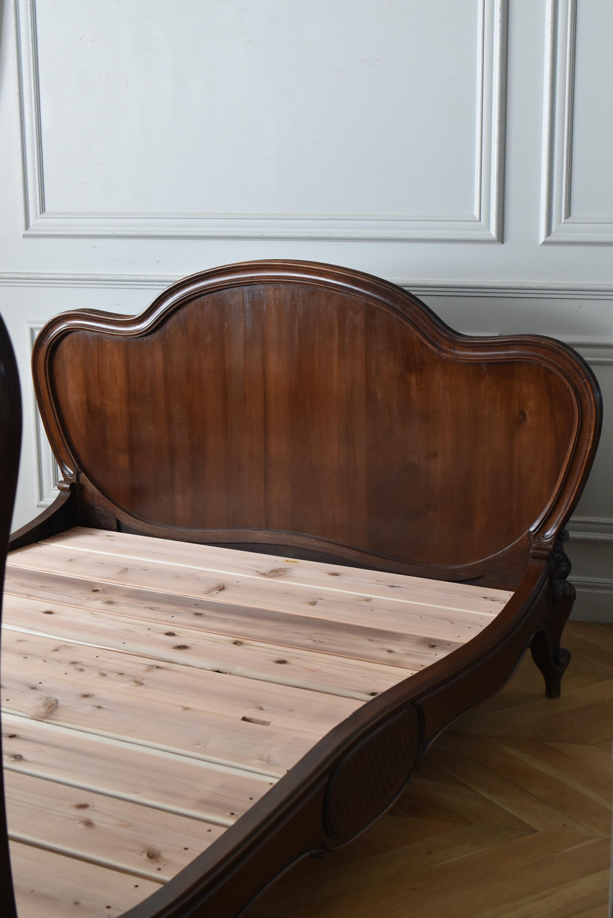 フランスアンティーク家具 アンティーク木製ベッド フレンチベッド