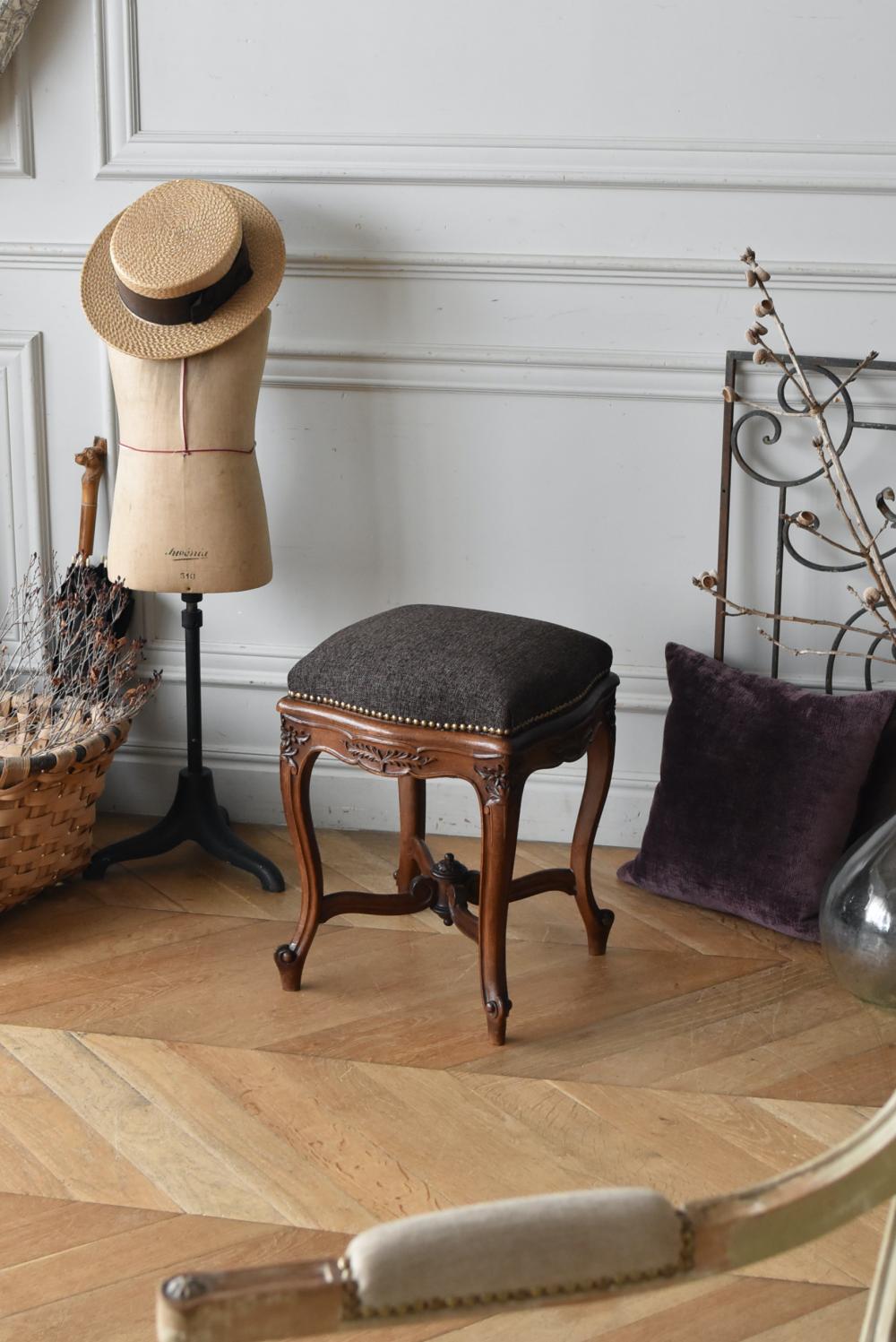 フランスアンティーク家具 ファブリックスツール.6 アンティークスツール
