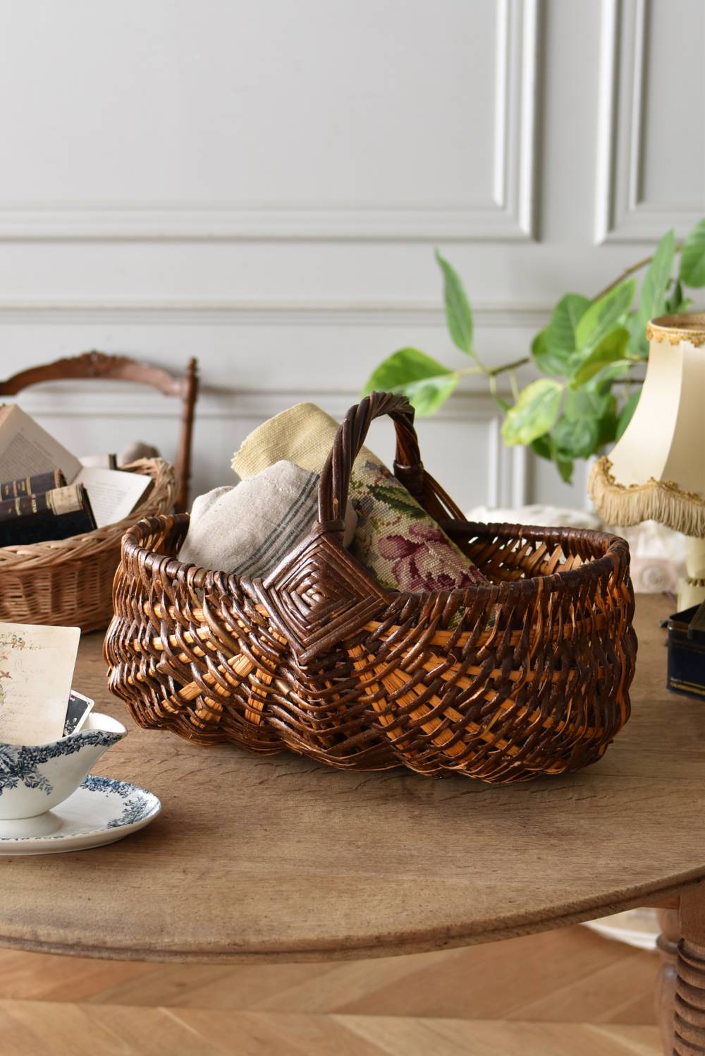 フレンチバスケット.33 フランスアンティーク雑貨 かご ラタン