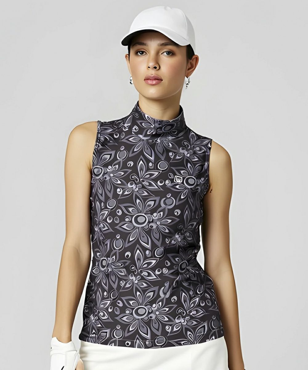 レディース ハイネックノースリーブシャツ シャガデリックグレー