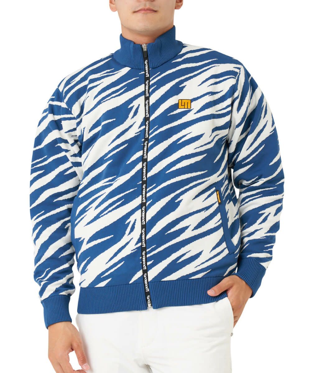 メンズ 裏蓄熱軽量ニットジャケット 千鳥柄 オレンジ | LOUDMOUTH JAPAN