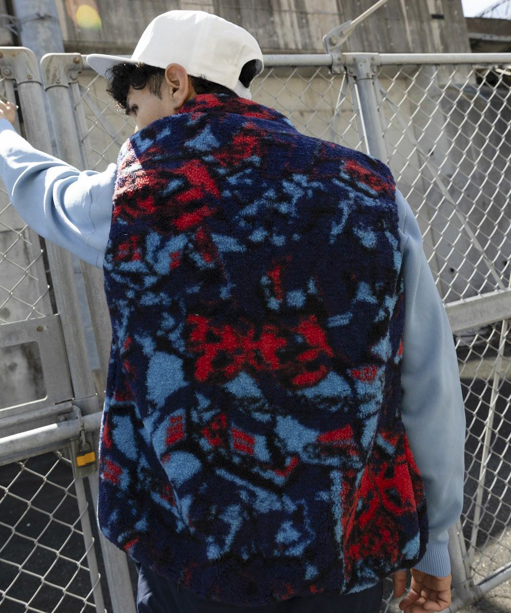 メンズ 裏蓄熱ボアフリースベスト ネイビー | LOUDMOUTH JAPAN