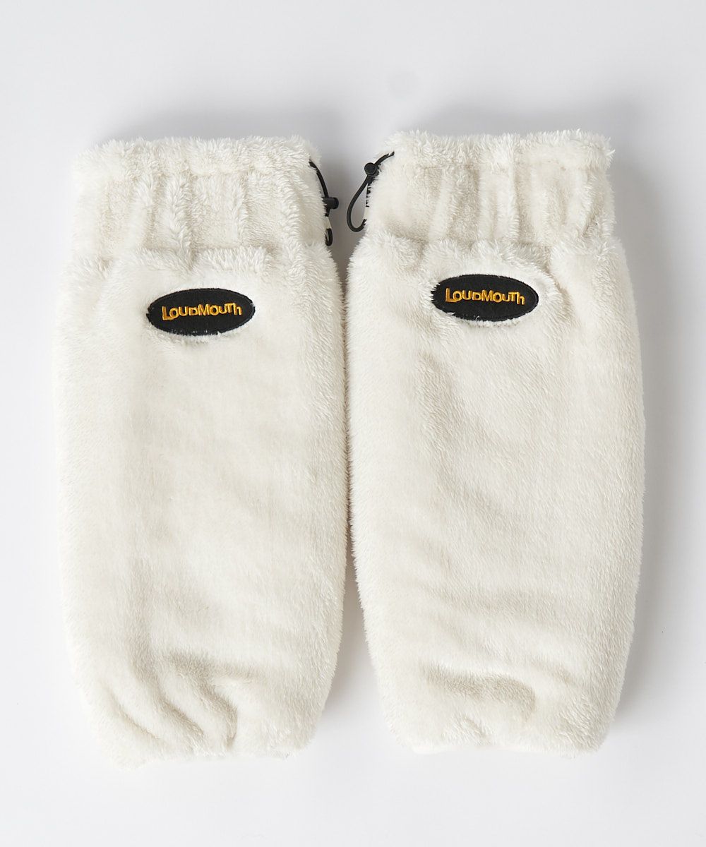 レディース ボア×フリース リバーシブルレッグウォーマー オフホワイト