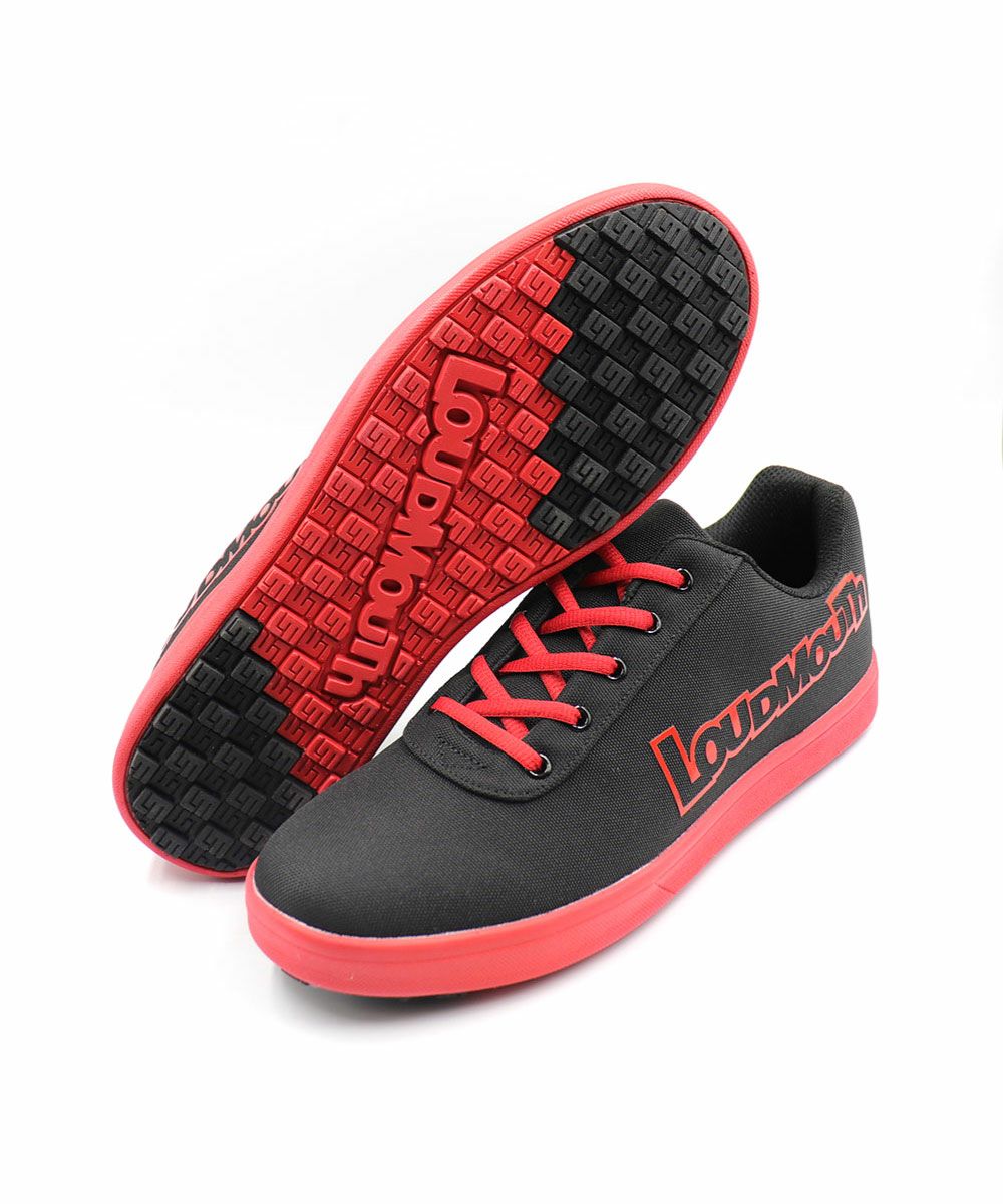 レディース スパイクレスシューズ ブラック×レッド(23㎝～24.5