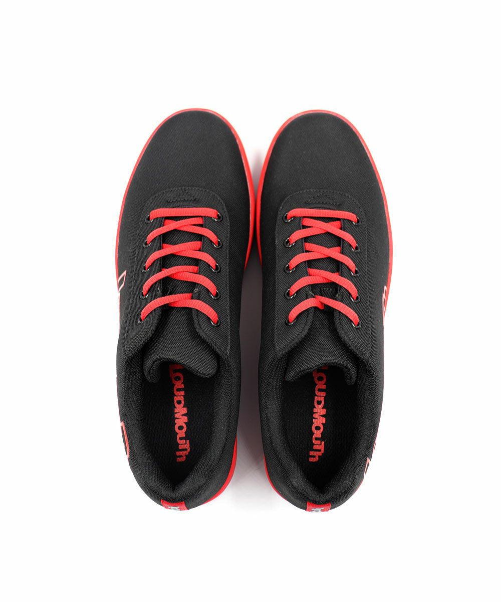 レディース スパイクレスシューズ ブラック×レッド(23㎝～24.5