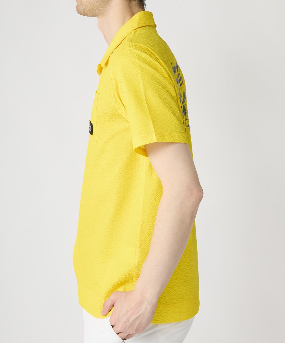 LOUDMOUTH×FELIX メンズ ニットサッカー 開襟シャツ イエロー