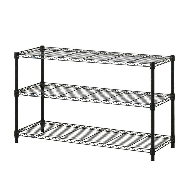 スチールラック 幅110cm 3段 ルミナスノワール 幅111×奥行41×高さ67.5