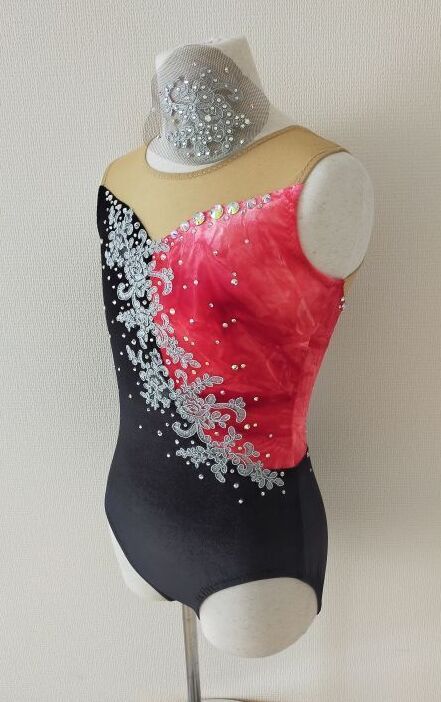 赤ムラ染＆黒 150 バトン - レオタード工房 ルノ