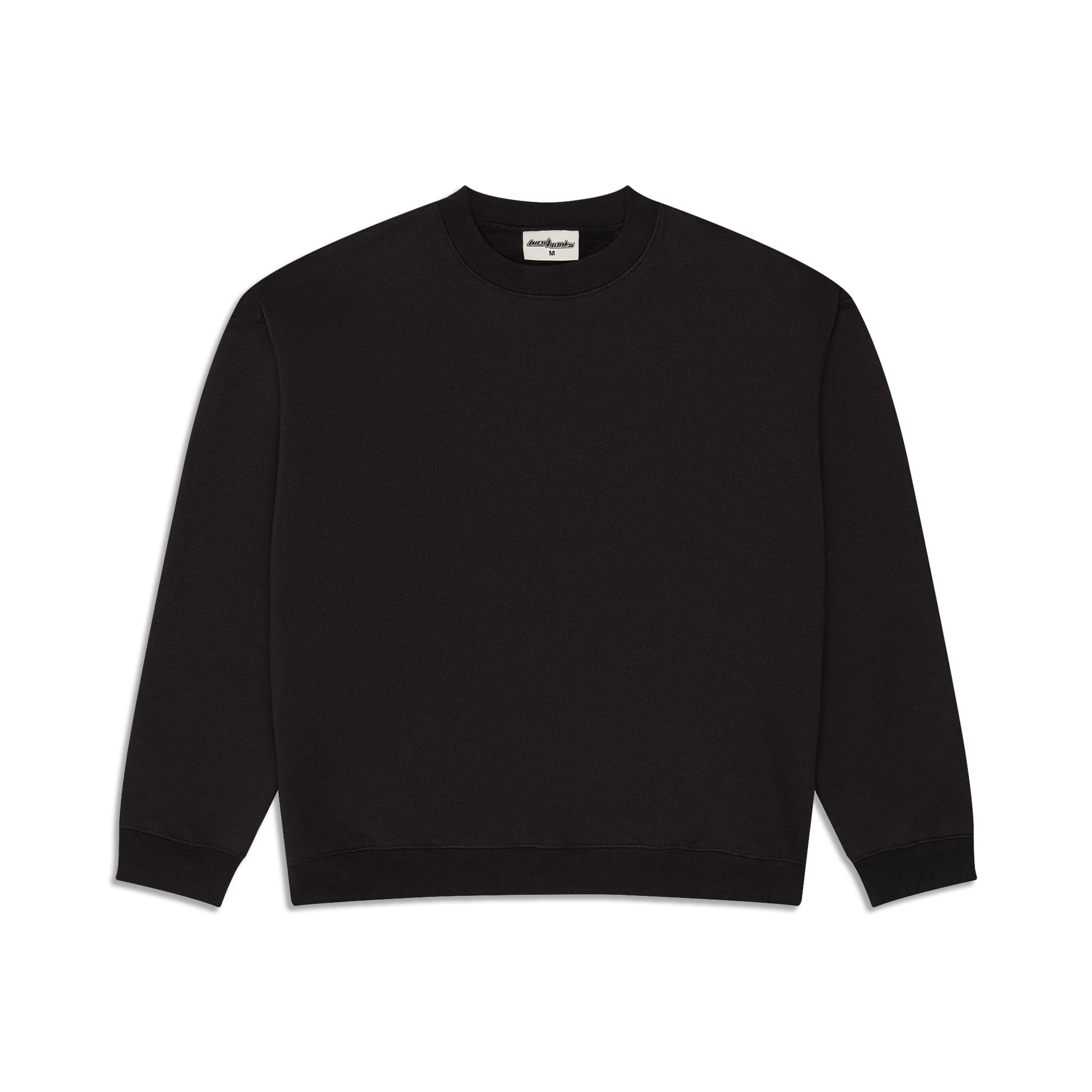 600 GSM 'Black' Fleece Crewneck – LucidBlanks