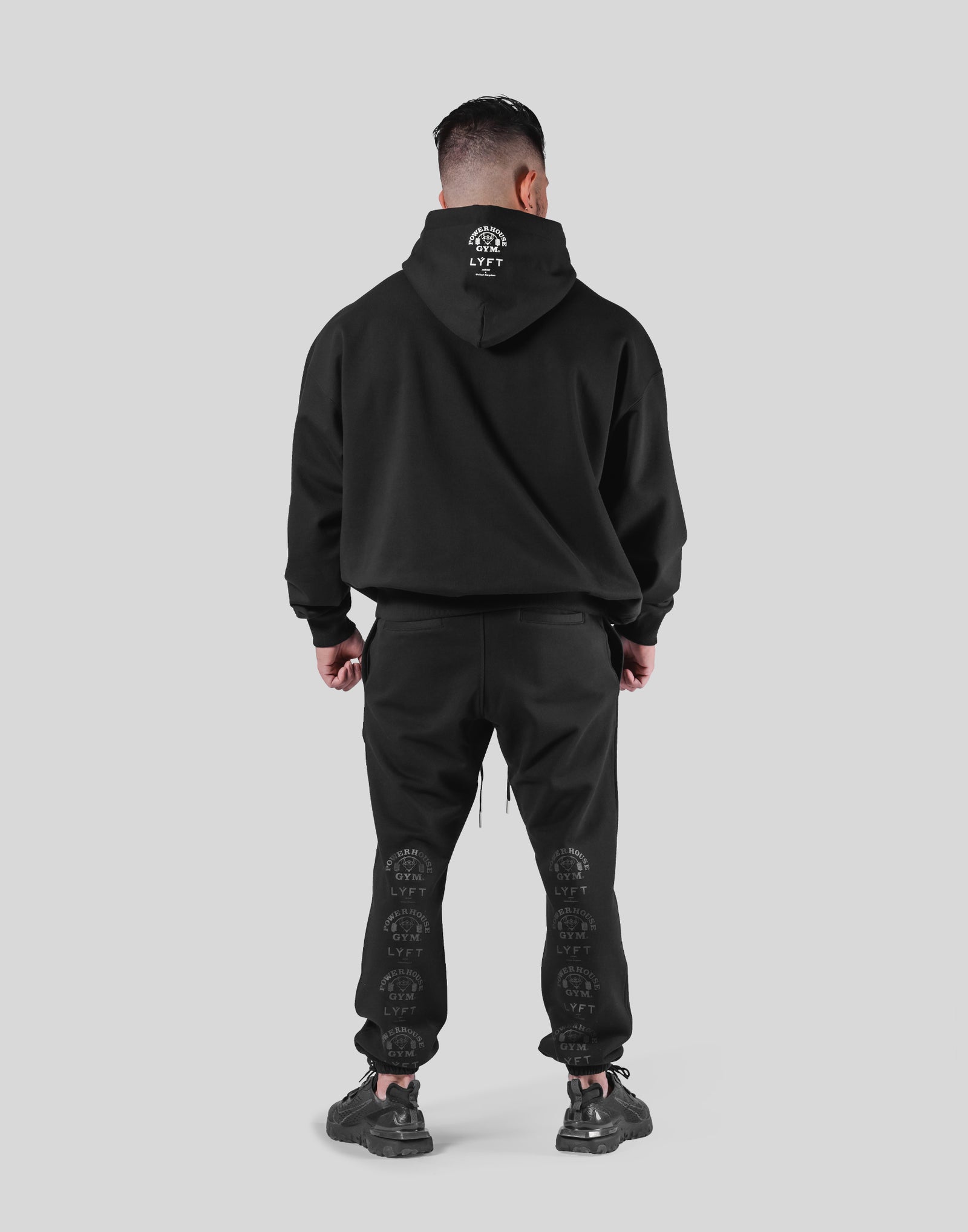 LÝFT × Power House Gym Oversize Sweat Hoodie - Black