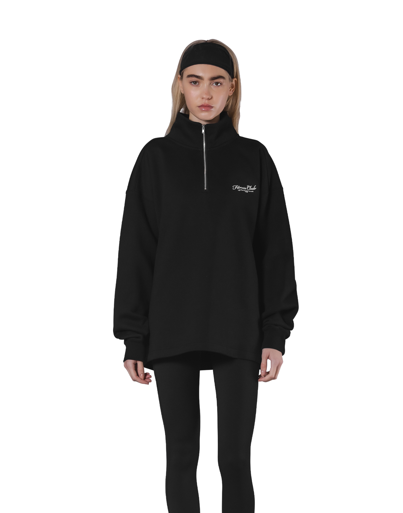 Half Zip Over Size Sweat - Black – LÝFT