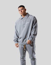 18 Logo Sweat Polo Shirt - Grey – LÝFT