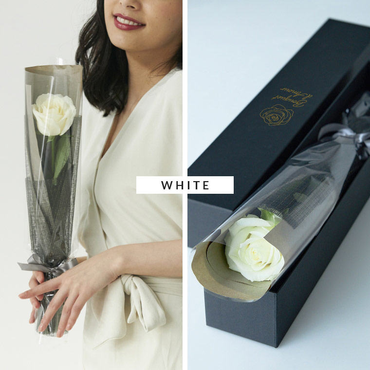 バラの花束専門店マミーローズ / 化粧箱入りバラの1輪花束 スマートBOX