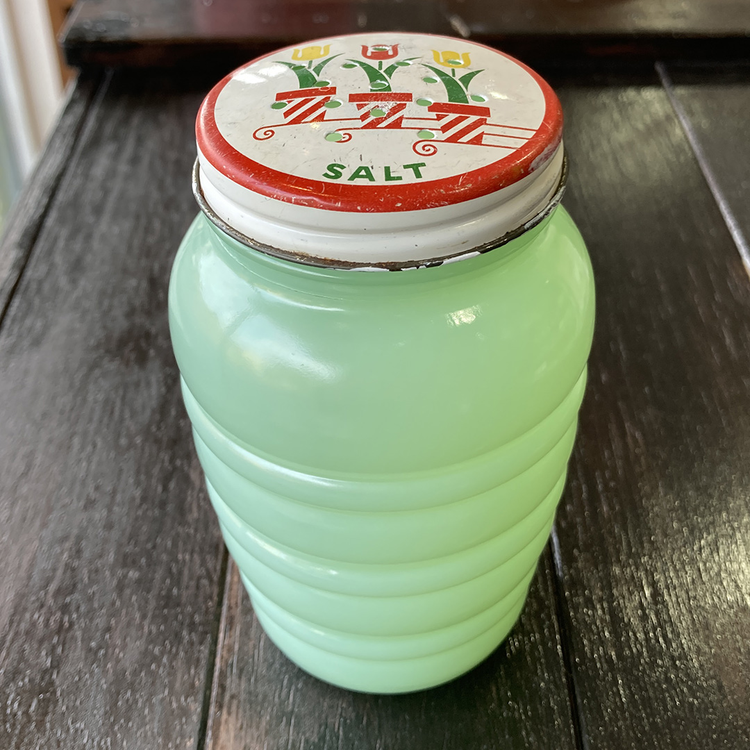 ソルトシェイカー ジェダイ チューリップ柄金属ふた 1940～1950年頃