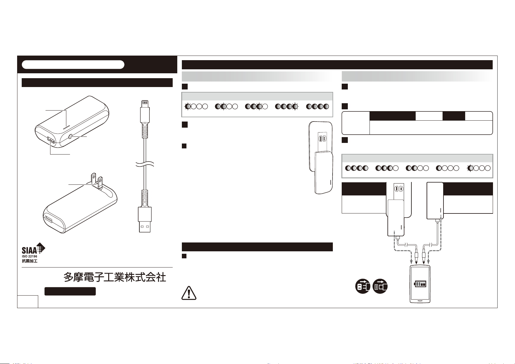 説明書 多摩 ALA19ULUW ポータブル充電器