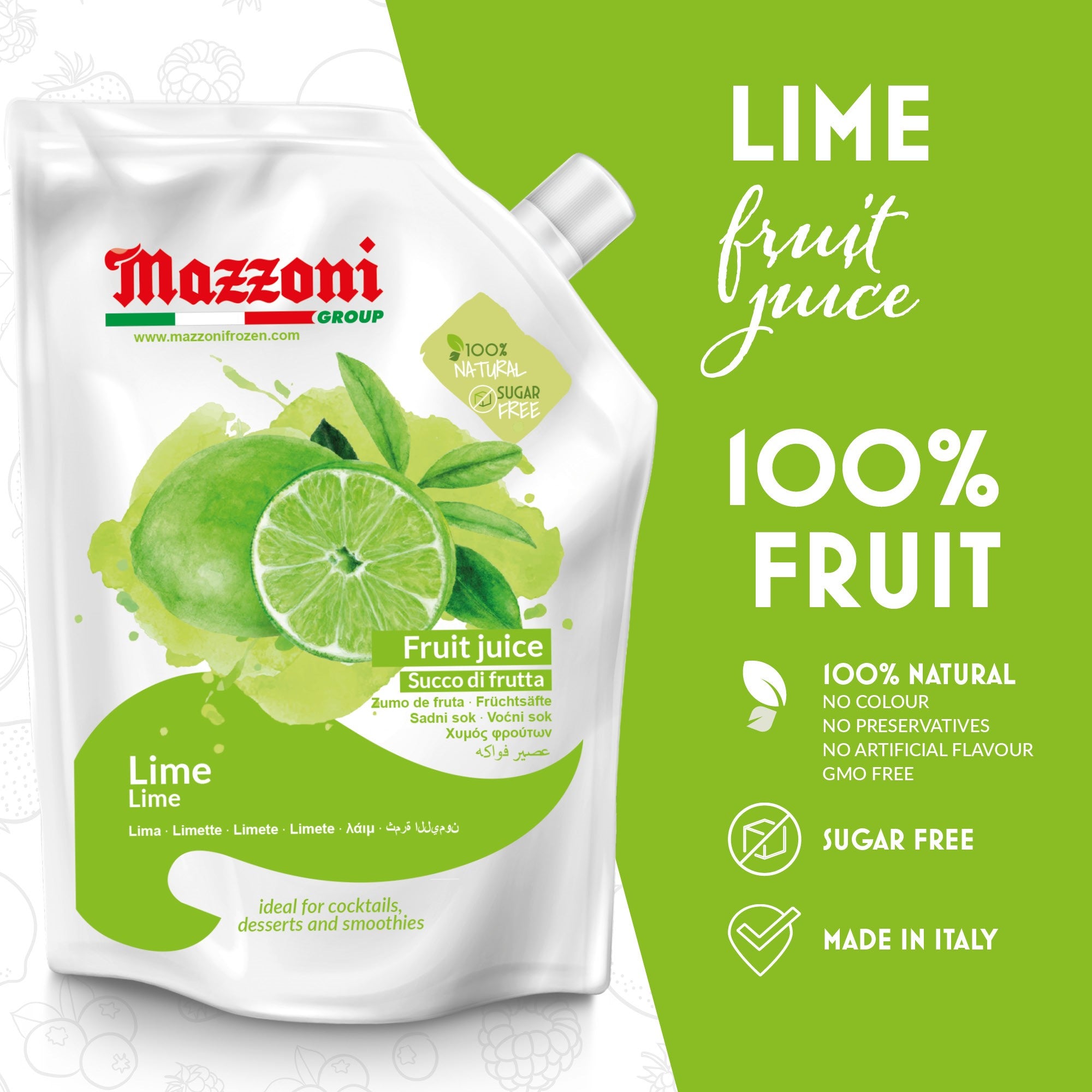 Mazzoni Real Lime Juice, 100% Pure Lime, Just Juice, No Sugar
