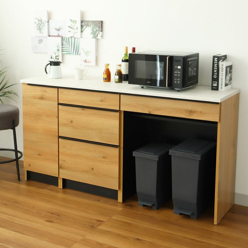 幅180cm キッチンカウンター ハイフレックス天板 下台60開戸 60引出 80