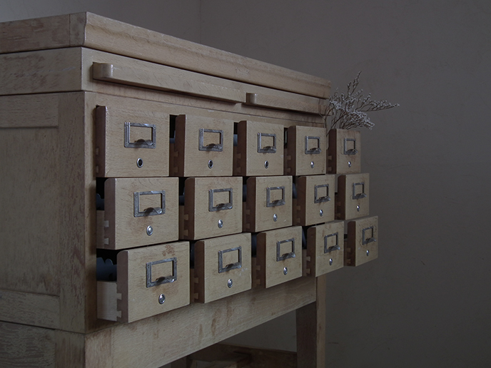 C03144 レトロ 引き出し15杯 図書室のカードケース 収納 | MANSIKKA