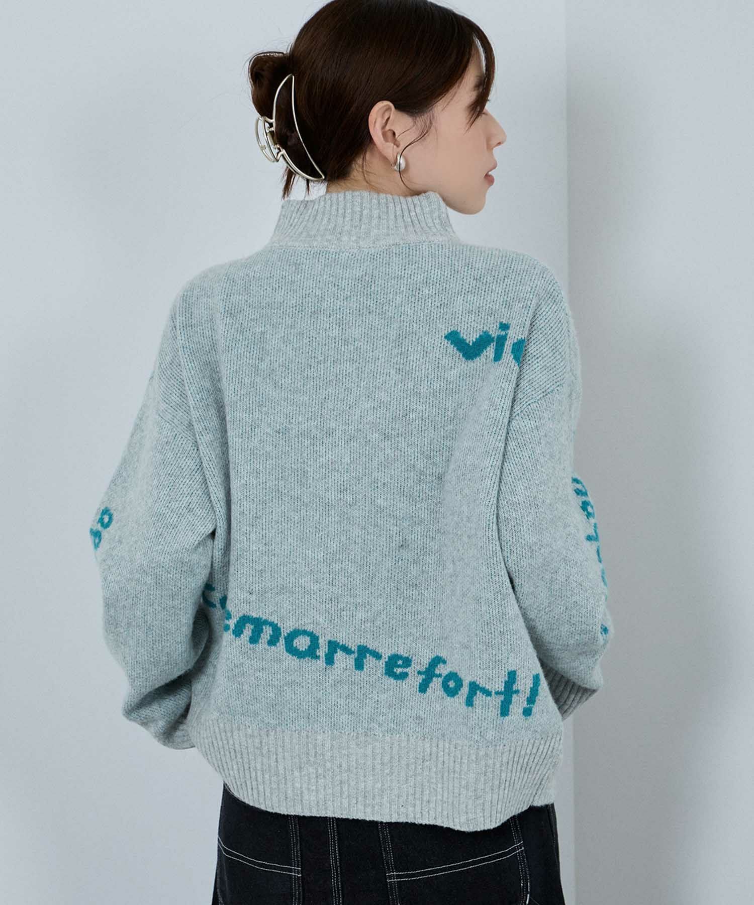 nAvy もちり もちもち 総柄ハイネックニット レディース