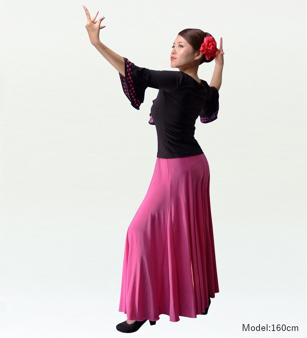 フラメンコ 無地 ファルダ スカート ピンク 53 | □フラメンコ総合