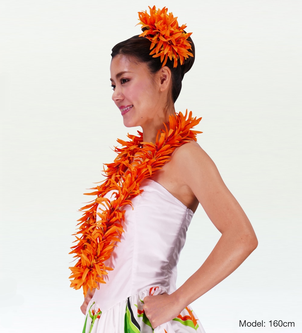 フラダンス スパイダーリリー ヘアクリップ オレンジ 2053o