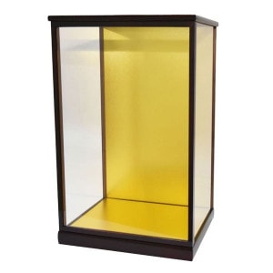 G03 ガラスケース 塗枠 高さ約53㌢ 幅約73㌢ 奥行約42㌢ 木目込雛 人形