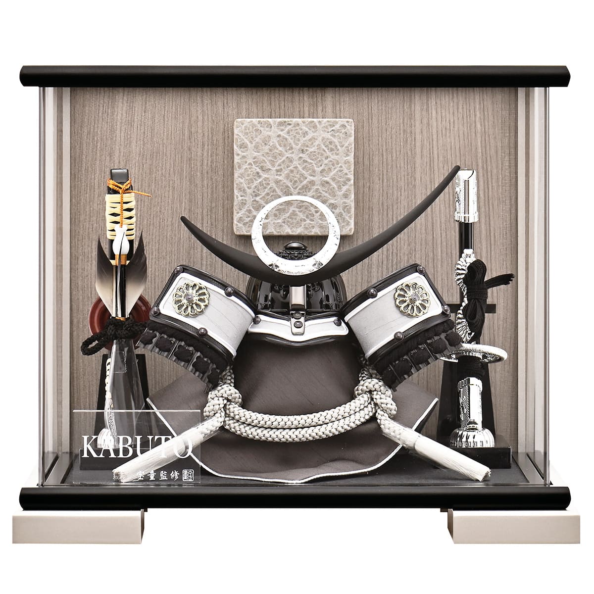 五月人形 兜 上杉 ケース飾り コンパクト かぶと飾り ミニ おしゃれ