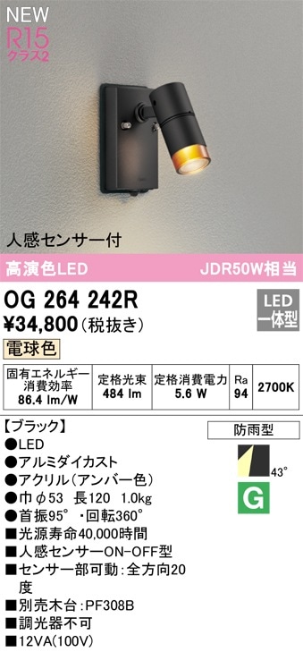 LGWC47120CE1 パナソニック 人感センサー付 屋外用LEDスポットライト