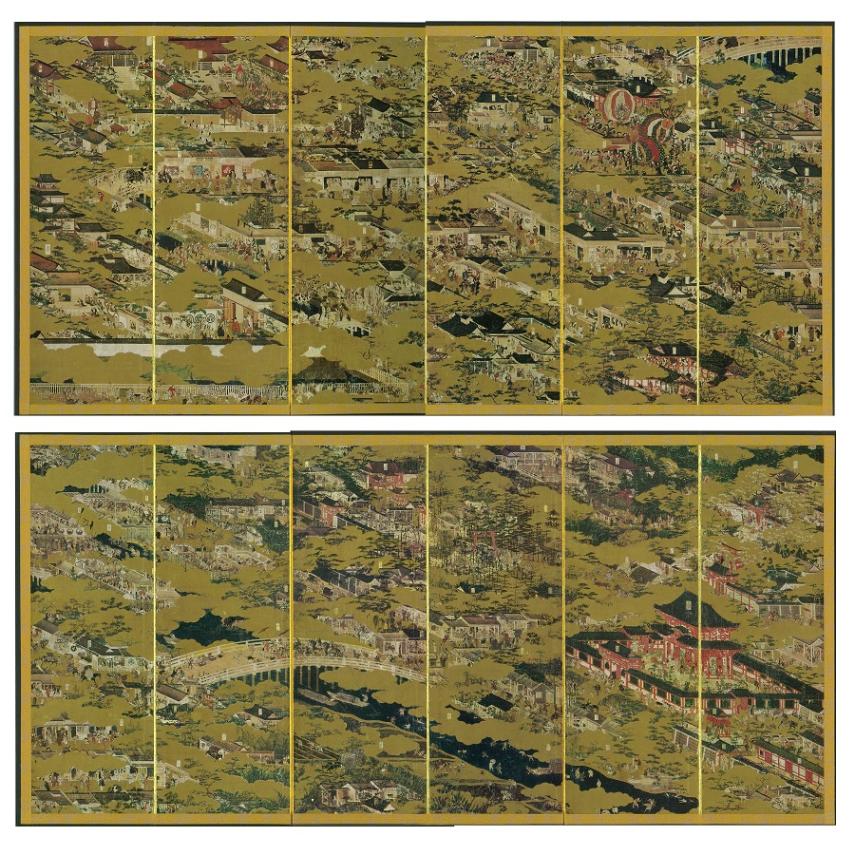 ミニチュア屏風 洛中洛外図屏風 | ミニチュア屏風・絵巻 | 東京国立