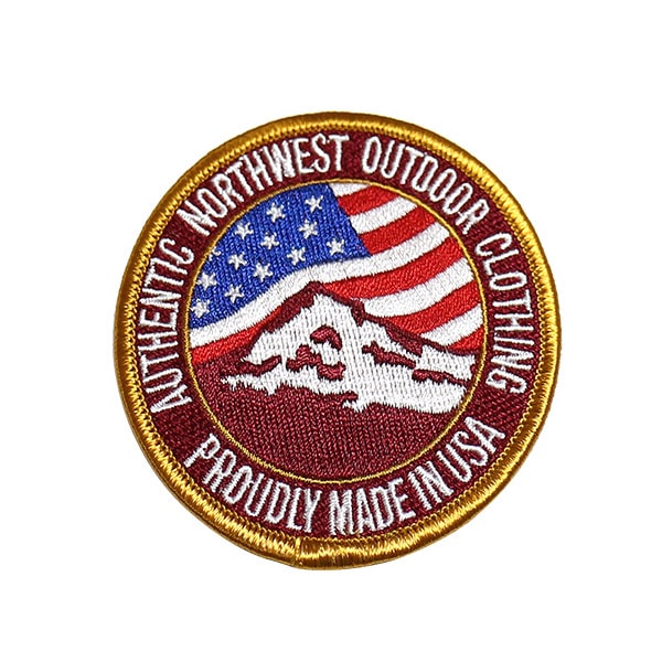 マウントフッド刺繍ワッペン (ゴールド×レッド) | Oregonian