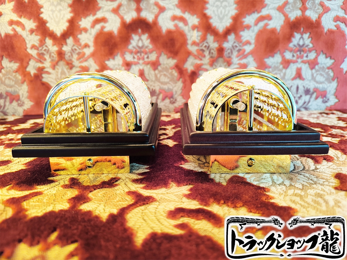 高品質 壁掛 シャンデリア 2個セット 木枠土台 ゴールドメッキ 金華山