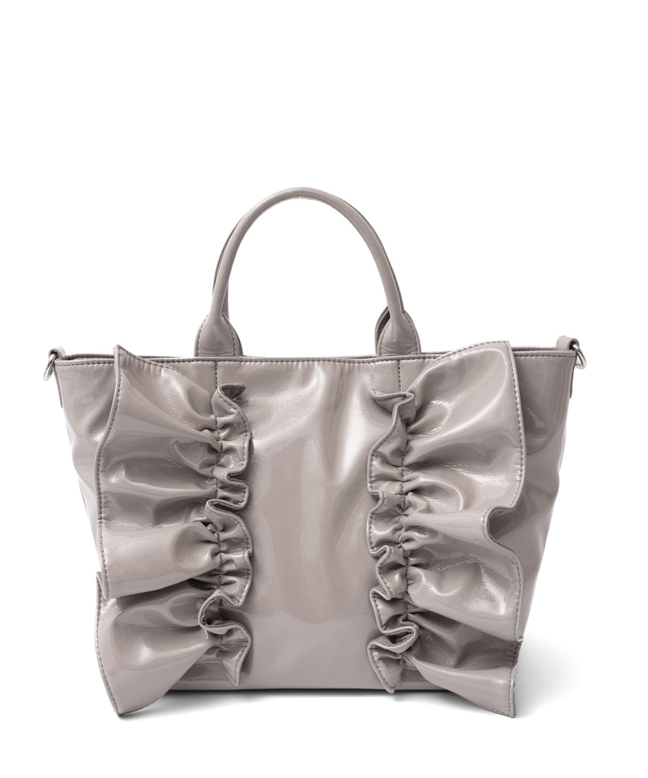 エナメル2wayフリルトートバッグ | バッグ,トートバッグ,フェイク