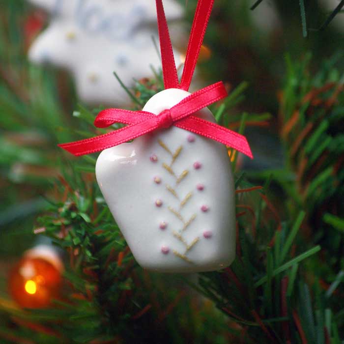 てぶくろ 【X'masオーナメント/ツリー飾り】 益子焼 クリスマス リース