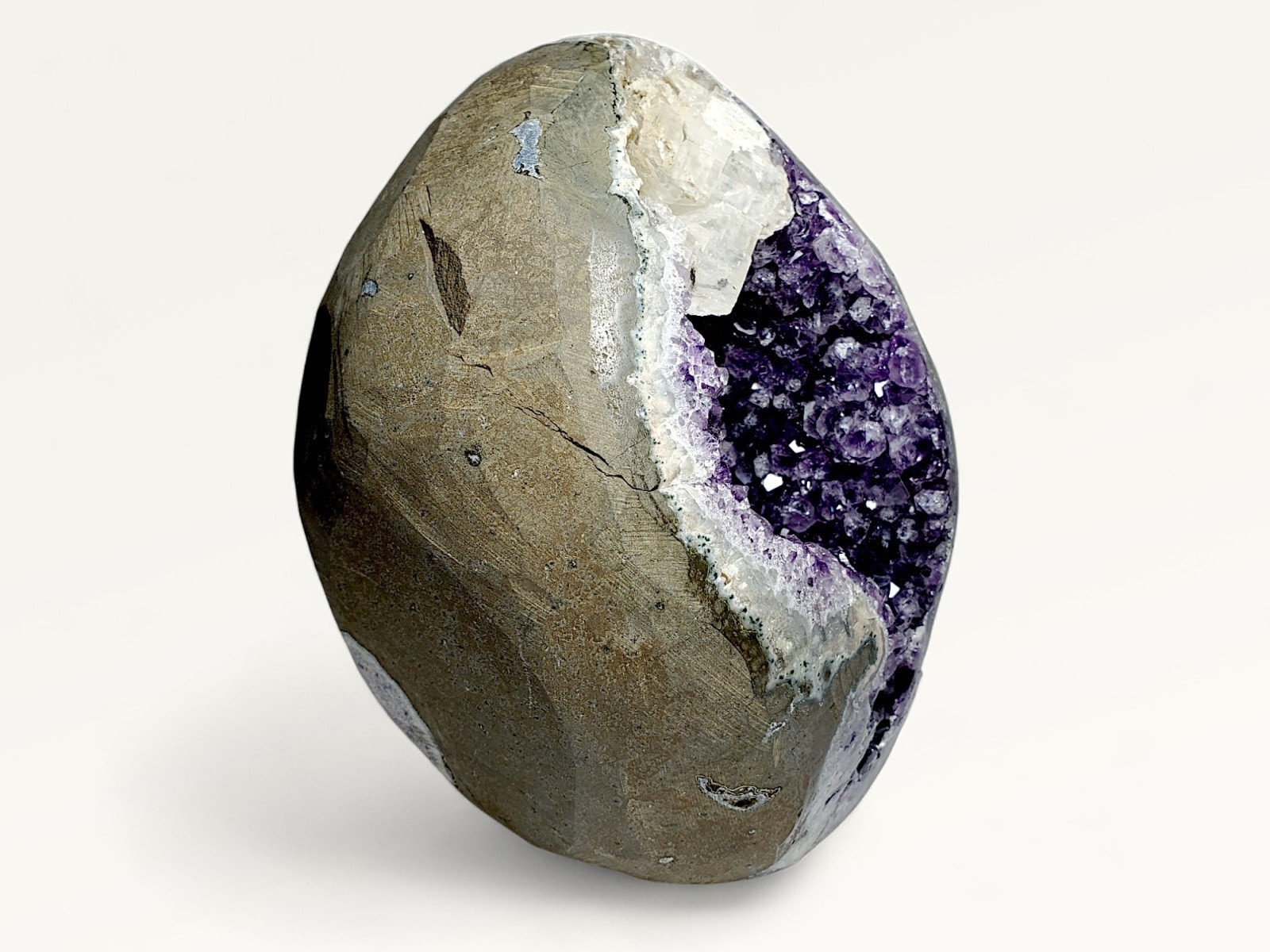 ウルグアイ産 アメジストジオード (カルサイト共生)