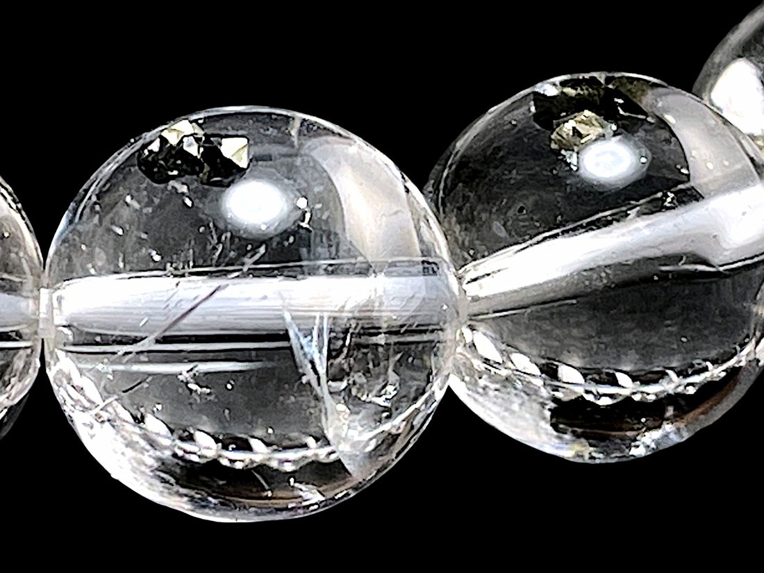 パイライト ( マーカサイト ) inクォーツ 10mmブレスレット / Pyrite