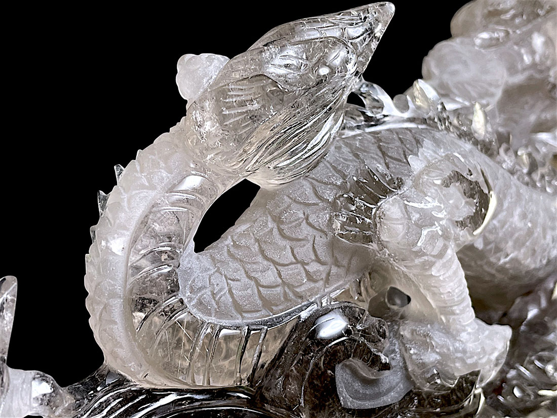 ルチルクォーツ 麒麟 彫り物 ルチルクォーツ水晶部分75×95ミリ 早く