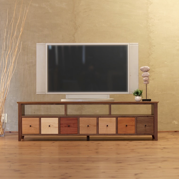 TVボード 幅156cm ウォールナット材 モロッコ カラフル テレビ台 TV台