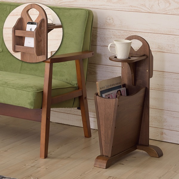 ユアサプライムス.com｜サイドテーブル マガジンラック ウォールナット
