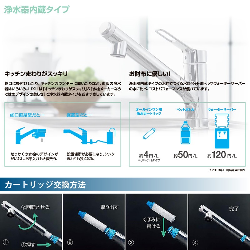 ユアサプライムス.com｜LIXIL INAX 浄水器内蔵 シングルレバー混合水栓