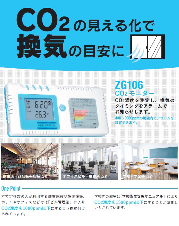 ユアサプライムス.com｜マザーツール CO2モニター ZG106 二酸化炭素