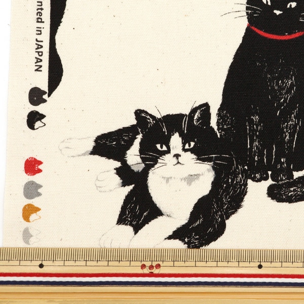 数量5から】 生地 『オックス ねこ ナチュラル OX35406-2B』 生地,種類