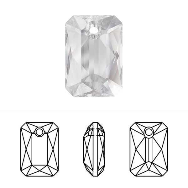スワロフスキー 『#6435 Emerald Cut Pendant ライトコロラドトパーズ