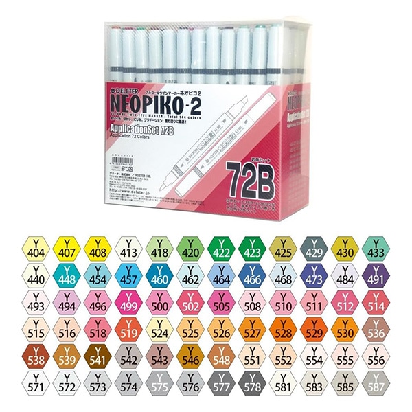 イラストペン 『ネオピコ2 応用72Bセット 3111208』 DELETER