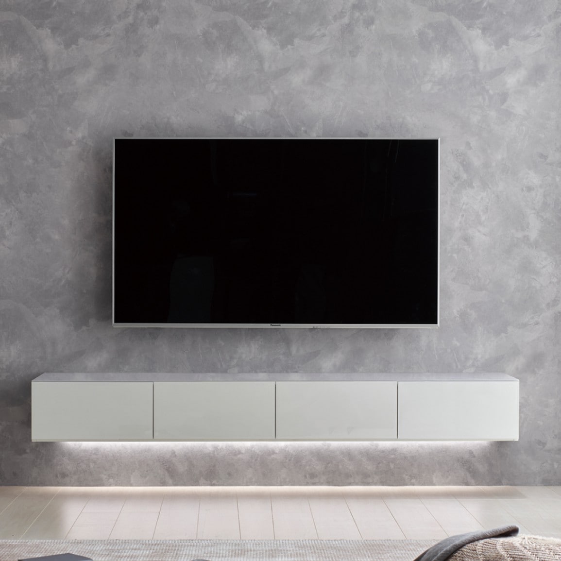 LED照明付きフロートテレビボード 200cm 壁掛け おしゃれ モダン MA