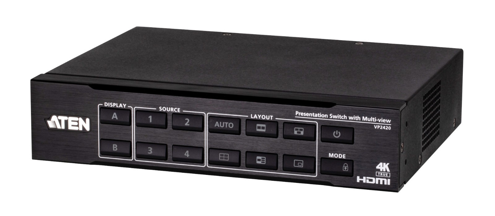 4入力2出力HDMIプレゼンスイッチャー（4K60p、マルチビュー対応