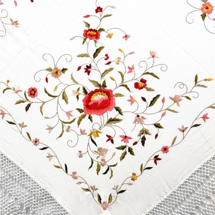 BF-25621 シルク刺繍マントン/アイボリー×多色【3】 | マントン