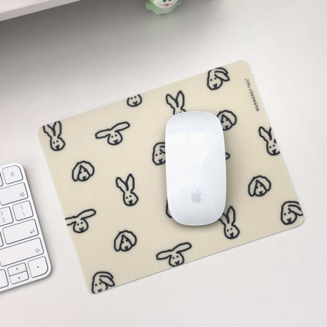 WARMGREY TAIL] Bunny Bunny マウスパッド - Ivory | CATEGORY,DIGITAL